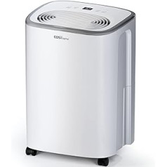 Cosi Home Dehumidifier 12L in 24h Dehumidification Performance - Room Size Approx. 160 m³ (~10 m²) - Electric Dehumidifier with Moisture Sensor, Drain Hose, Timer - Against Moisture, Mould