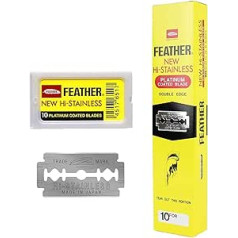 Feather Hi Stainless Platinum Double Edge Razor Blades (10 Pieces)