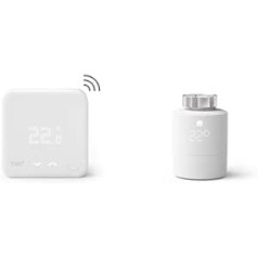 tado Wireless Temperature Sensor with 1x Smart Radiator Thermostat - Wifi Additional Product for Smart Radiator Thermostats - Digital Room Temperature Measurement for Optimal Radiator Control via App