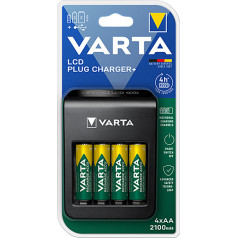 75-474# spraudnis+4xaa lcd lādētājs 2100mah varta 56706