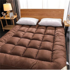 Dremdo Japanese Floor Mattress, Futon Mattress, Thick Tatami Mat, Sleeping Pad, Foldable Roll-Up Mattress, Japanese Thick Futon Mattress, Breathable Foldable Floor Bed, Brown, 120 x 200 cm