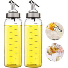 Olive Oil Dispenser Bottle - 500 ml Glass Oil Bottle, No-Drip Oil Container for Vegetable Olive Oil, Lead-Free Glass