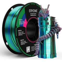 ERYONE Tri Colour Silk PLA Filament, 1.75 mm, 3D Printer Filament, +/- 0.03 mm, 1 kg/ Spool, Silk Red, Blue and Green