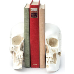 Suck UK Skull Bookends Gothic Bookends for Shelves and Book Storage Gothic Home Decor Gothic Ornaments Bookshelf Decoration Gothic Gifts for Women Bookends