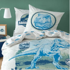 MTOnlinehandel Jurassic World Dino Bed Linen 135 x 200 cm Children's Bed Linen T Rex Dinosaur 1 x Pillowcase 80 x 80 cm + 1 x Duvet Cover 135 x 200 cm · Teenagers