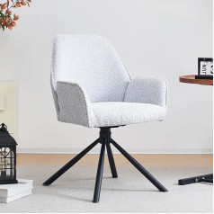 Modernluxe Swivel Leisure Chair, Swivel Dining Chair, Armchair, Baseball Leg Chair: Versatile Leisure Chair with Swivel Design, Light Grey