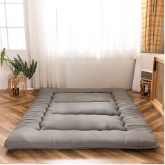 Maxyoyo Japanese Futon Mattress, Thick Tatami Mat, Sleeping Mat, Foldable, Roll-Up Mattress, Dormitory, Mattress Topper, Floor Lounger, Pillow Bed (Dark Grey, 90 x 190 cm)
