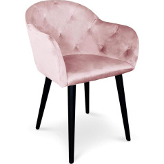 Menzzo Wooden Upholstered Chairs, Pink, L58 x D60 x H81 cm