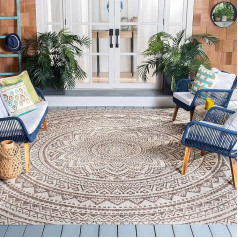 Safavieh Indoor & Outdoor Contemporary Rug - Courtyard Collection Short Pile, Light Beige and Tan 201 x 290 cm