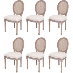 Festnight Set of 6 Dining Room Chairs, Kitchen Chairs, Dining Room Furniture Chairs, Beige