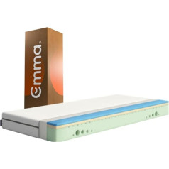Emma One Foam Mattress, 90 x 190 cm, Medium Strength with 18 cm, Ergonomic 7 Zones for Optimal Back Relief and Reduced Movement Transmission, Designed for Back Sleepers