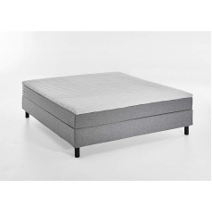 Atlantic Home Collection Happy Box Bed without Headboard, Bonell Spring Mattress, H2 Hardness, Fabric, Grey, 160 x 200 cm
