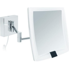 Libaro Verona LED Cosmetic Mirror with Sensor Square 5x Magnifying Mirror Square Wall Mounted White Cable