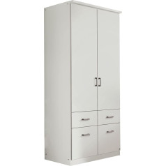 Tassorm Dilan Wardrobe White 2 Doors W 91 cm with Attachment Children's Room Teenager's Room Revolving Door Wardrobe Laundry Cupboard