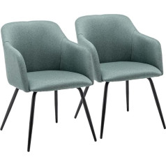 Movian Amazon Brand - Movian Brado Dining Chairs, 55 x 58 x 76.5 cm, Set of 2, Light Green