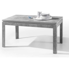 Stella Trading Stone Dining Table in Concrete Look, Suitable for Coffee Table, Extendable Dining Room Table for Your Living Room and Dining Room, 140-180 x 76 x 80 cm (W x H x D)