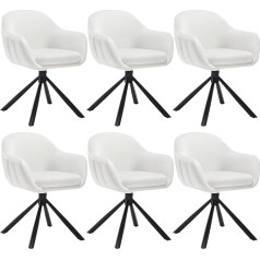 Woltu EZS05cm-6 Swivel Dining Room Chairs Set of 6 Swivel Chairs Dining Table Chairs Kitchen Chairs Velvet Armchair Living Room Armrest Modern Dining Chairs Upholstered Chair Modern Beige