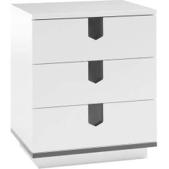 Robas Lund Night Console White Matt Bedside Table with Drawers for Upholstered Bed Nako Box Spring Bed Bedside Cabinet W x H x D 50 x 58 x 40 cm