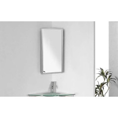 Ibath soak Moderner Eckschrank / Eckspiegel für das Badezimmer - Spiegelschrank aus Edelstahl - 60 x 30 cm, 10 Jahre Garantie, einfache Montage