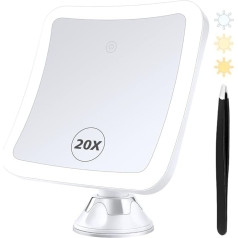 Miyadiva Magnifying Mirror with Light, 20x 20x Illuminated Magnifying Mirror