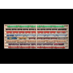 Alsino 2 Metres 8-Compartment HO Display Cabinet for Märklin, Shelf with Grooves for Gauge H0 2E43ALR Collector's Display Case