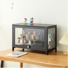 Lhiuge Modern Black Freestanding Display Cabinet with Acrylic Door - Curio Cabinet with 1/2/3/4/5 Shelves for Bedroom and Living Room Decoration - Improved Quick Installation - Display Stand