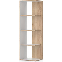 Vicco Paco Bookcase, White/Goldkraft Oak, 44 x 139.7 cm