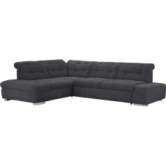 Cavadore Pales Corner Sofa with Headboard Adjustment, Upholstered Corner in Modern Design, Includes Bed Function, 280 x 75-84 x 227 cm, Soft Structure, Anthracite