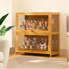Jfozdm Display Cabinet, Multifunctional Dustproof Glass Display Case, Standing Glass Display Cabinet, Flap Cabinet Door Design, Sealed and Dustproof, Display Case for Offices, Bedrooms, Living Rooms