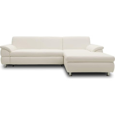 Domo. Collection Bounty Corner Sofa, L-Shape Corner Sofa, Upholstered Corner, Sofa 266 x 172 x 82 cm, White