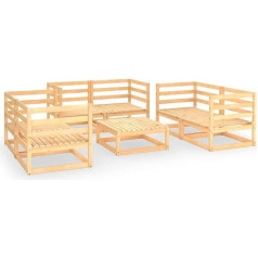 Guyana 7-TLG. Garten-Lounge-Set Balkon MöBel Lounge Set Lounge-Sofagarnitur Garten MöBel DraußEn Gartenlounge-Set Massivholz Kiefer 3075444