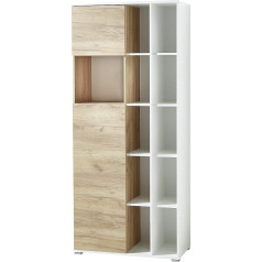 Germania Die Möbelmacher Germania 4196-513 GW-Lioni Filing Cabinet in White / Navarre Oak Nb with Push-to-Open Technology 85 x 197 x 40 cm (W x H x D)
