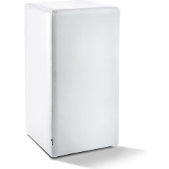Pomp Counter Stool with Comfortable Upholstery - W=33cm, D=33cm, H=65cm, Snow White Real Leather