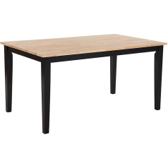 Beliani Houston Dining Table Wood Country House Style 120 x 75 cm Black