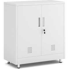 Jingur Filing Cabinet Office Cabinet Storage Cabinet Metal Cabinet Steel Cabinet Lockable Multi-Purpose Cabinet Small Cabinet Buffet Cabinet Hallway Cabinet (White)