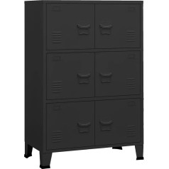 Vidaxl Storage Cabinet Industrial Standing Cabinet Sideboard Chest of Drawers Side Cabinet Metal Cabinet Steel Cabinet Storage Cabinet Black Metal