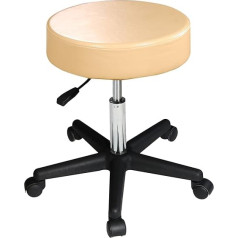 Master Massage Non-Costco Rolling Stool Swivel Stool Work Stool Practice Stool Cosmetic Stool Cream Beige