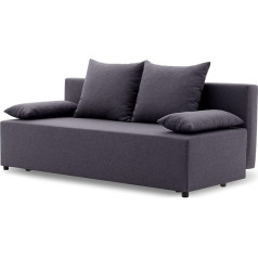 Generic SINE Couch 190 x 75 cm with Sleep Function - Classic Design - Sofa Bed with Storage Space - Cushion - Choice of Colours (LUX 06)