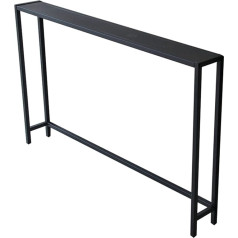 Generisch Slim Long Sofa Table Behind Couch - Black Long Side Tables, Very Narrow Console Table, Rectangular Side Table, Bedside Tables for Small Spaces - 15cm Width