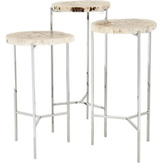 Casa Padrino Luxus Art Deco Designer Beistelltisch 3er Set - Luxus Beistelltisch Set