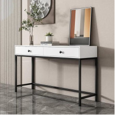 ‎Nizame NIZAME Metal Hallway Console Sofa Table with 2 Drawers, Decorative Metal Console Table, Entrance Porch Table, Accent Table for Living Room, Hallway (Colour: Style 3, Size: 120 x 30 x 85 cm)