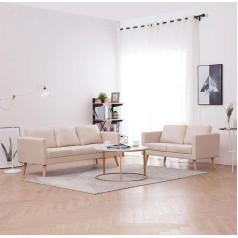 Zeyuan 2-piece sofa set, sofa bed, couch, sofa, bedroom, couch, teenager's room, sofa set, fabric cream white