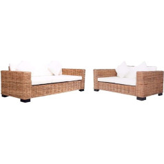 Whopbxgad Living Room Furniture Sets,Couch Sets for Living Room,Sofa Bed,2-TLG. Gartensofas mit Polster Natürliches Rattanmodular Sofa,modular Couch,Outdoor Patio Furniture,