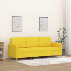 Lapooh 3-Sitzer-Sofa Hellgelb 180 cm Stoff, Loungesofa, Sofas & Couches, Relaxsofa, Couch für Wohnzimmer, Couch Mit Schlaffunktion - 359491