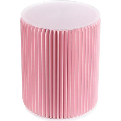 Trysquare Small Side Table, Round Side Table, Bedside Table, Unique Design for Small Spaces, Living Room, Bedroom, with Acrylic Table Top and Paper Base, 30 x 30 x 38.6 cm, Pink