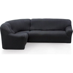 ‎Sofacamaleon SOFACAMALEON® Elastic Protective Cover for Corner Sofa, Stain Resistant, Washable at 30°C, Corner Sofa, Specially Designed for Pets, Cotton Feel, Marcela Grey