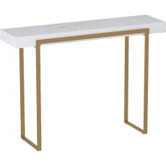 Zzbfhh Stainless Steel Console Table, Living Room Marble Sofa Table, Hotel Club Decoration Table, 31.4×11.9×29.5 inch (Color : Black)