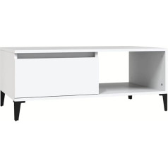 Vidaxl Coffee Table with Storage Space Side Table Living Room Table Sofa Table Tea Table Coffee Table Living Room White 90 x 50 x 36.5 cm Wood Material