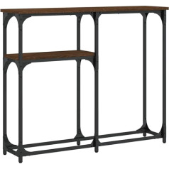 Makastle Konsolentisch Flurtisch Dekotisch Wohn- und Schlafzimmer Standregal Beistelltisch Sofatisch Eingangstisch hinter Sofa, Braun Eichen-Optik 90x22,5x75 cm Holzwerkstoff