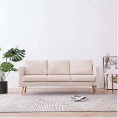Camerina 3-Sitzer-Sofa Stoff Cremeweiß Sofa Gartensofa Lounge Set Outdoor Mikrofasergewebe Bodensofa Mit Schlaffunktion